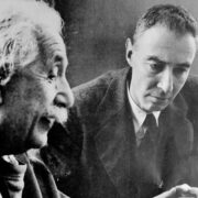 The Meeting of Oppenheimer and Einstein scene