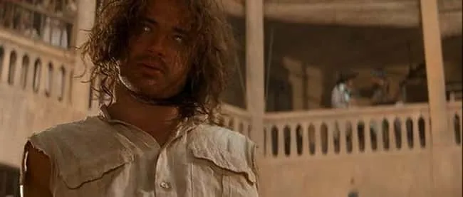 Brendan Fraser choked unconscious during The Mummy hanging scene adventure action film set accident fact
